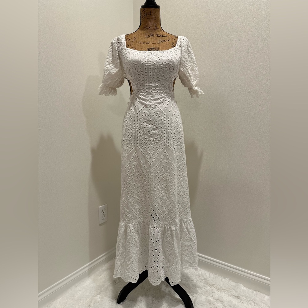 Skyler Rose Eyelet Backless Dress